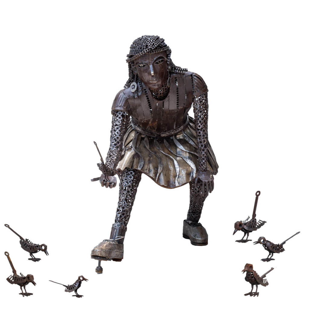 Radha Feeding Birds